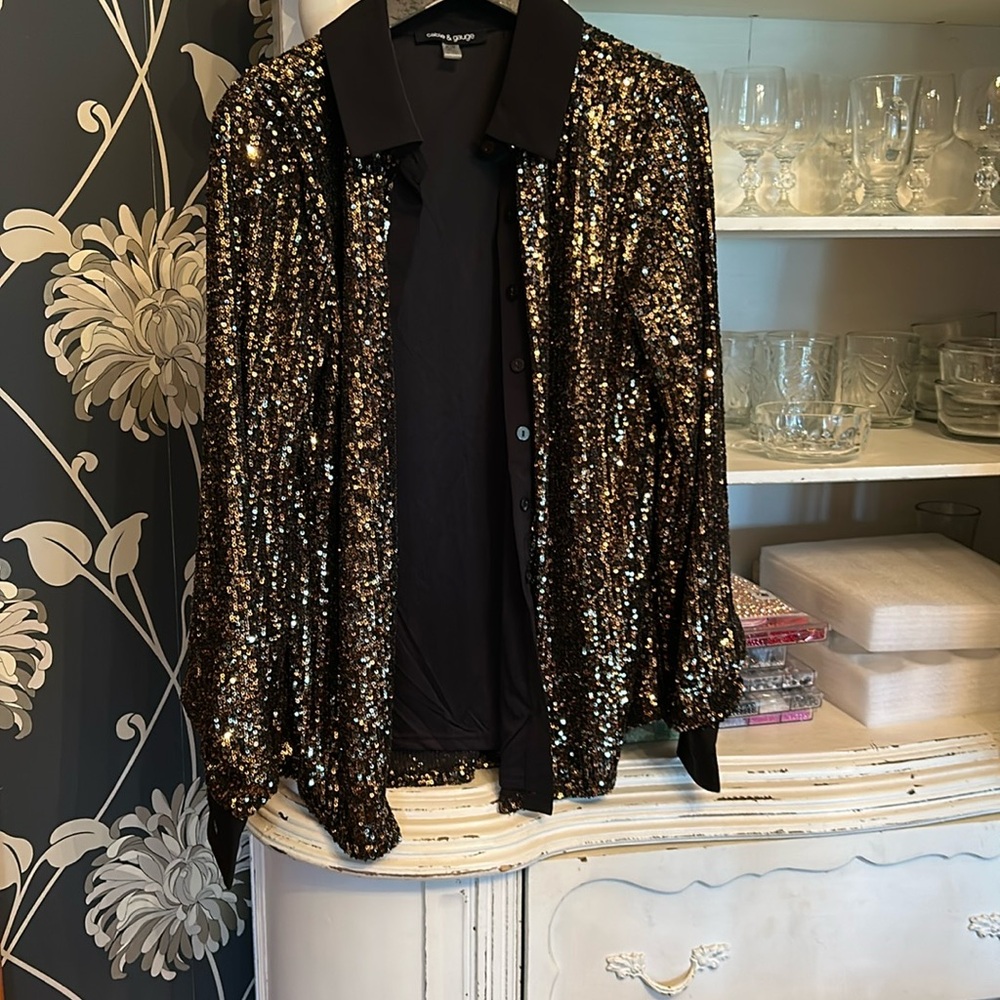 Cable Gauge Sequin button-down shirt